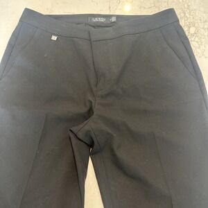 Ralph Lauren Women's Black Label Dress Pant Flat Front Pockets Solid Sz 10